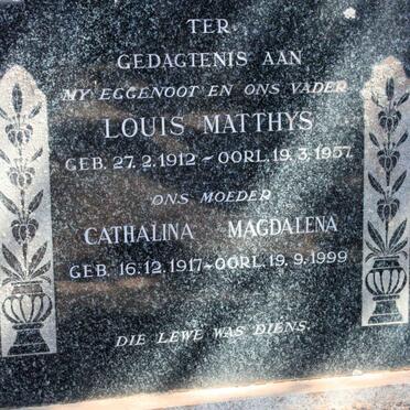 CROUS Louis Matthys 1912-1957 &amp; Cathalina Magdalena 1917-1999