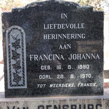 RENSBURG Francina Johanna, van 1890-1970