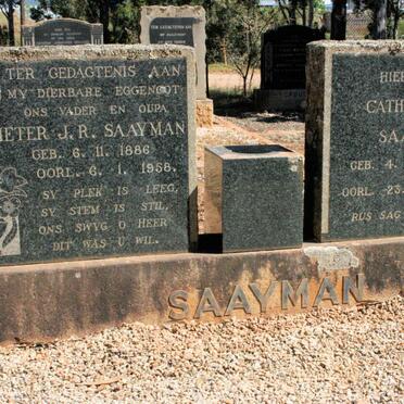 SAAYMAN Pieter J.R. 1886-1958 &amp; Catharina J. 1889-1971