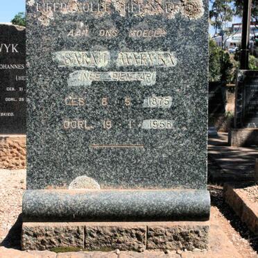 HORNE Sarah Maryna neé PIENAAR 1875-1958