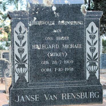 RENSBURG Hillegard Michael, Janse van 1909-1958