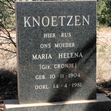 KNOETZEN Maria Helena neé CRONJE 1904-1981
