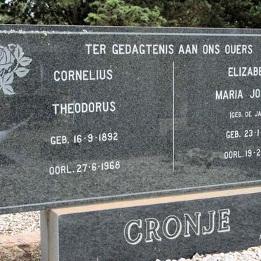 CRONJE Cornelius Theodorus 1892-1968 &amp; Elizabeth Maria Johanna DE JAGER 1910-1991