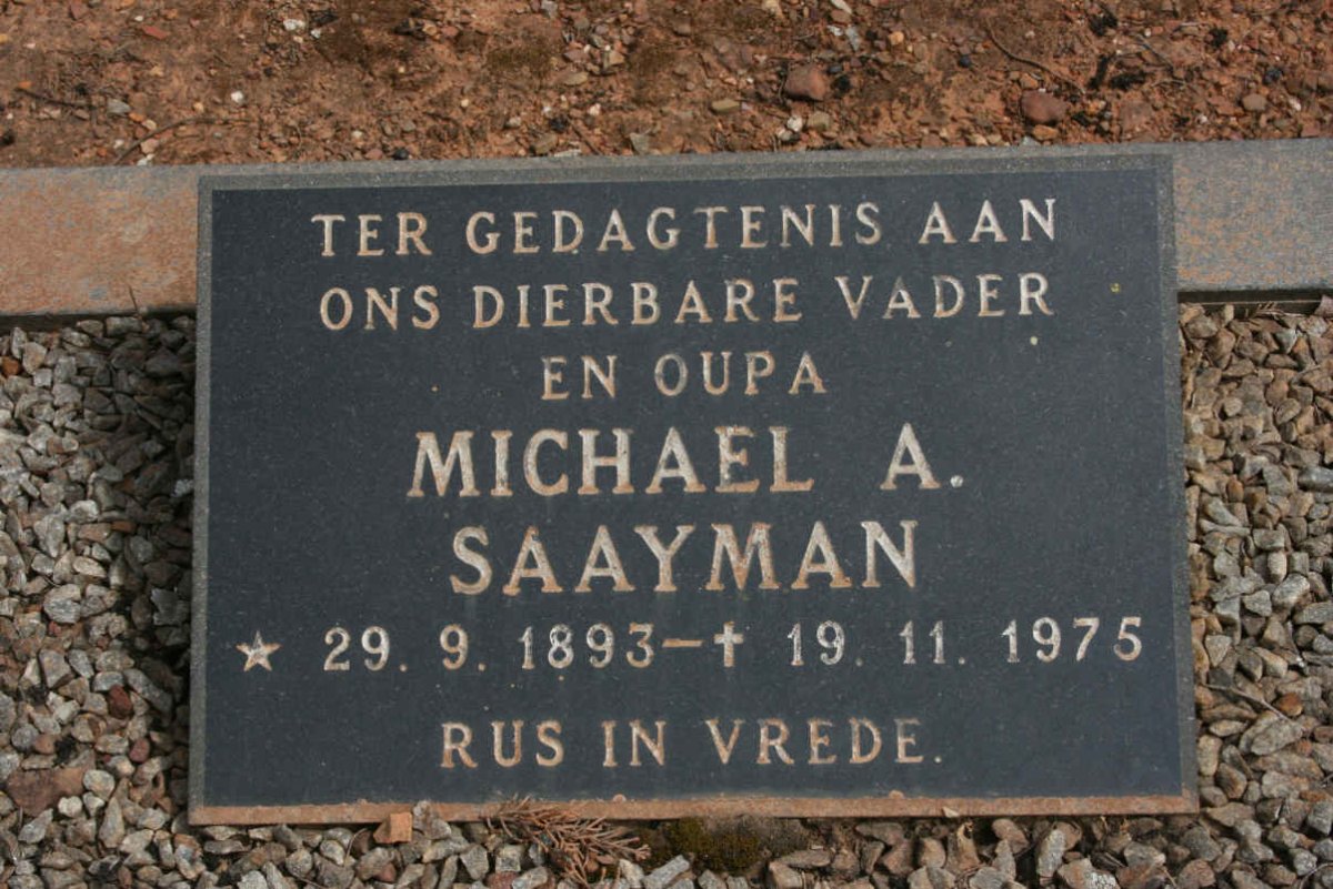 SAAYMAN Michael A. 1893-1975