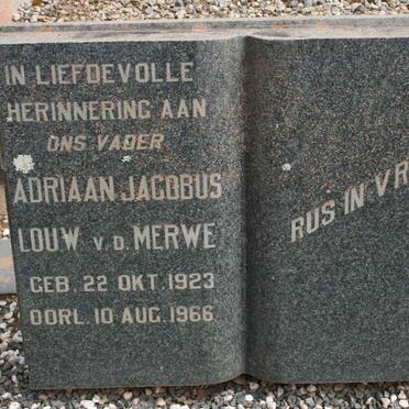 MERWE Adriaan Jacobus Louw, van der 1923-1966