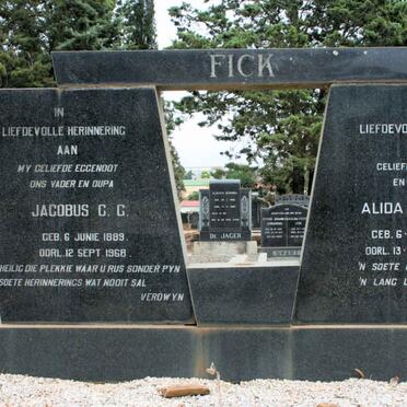 FICK Jacobus C.G. 1889-1968 &amp; Alida Maria 1886-1973