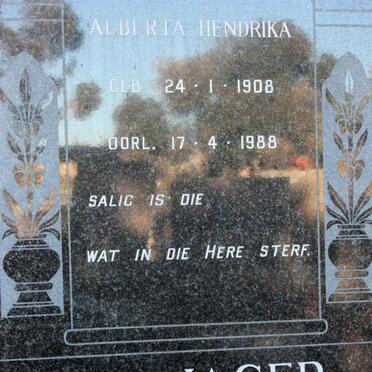 JAGER Alberta Hendrika, de 1908-1988