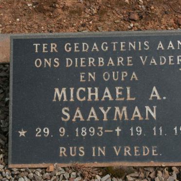 SAAYMAN Michael A. 1893-1975