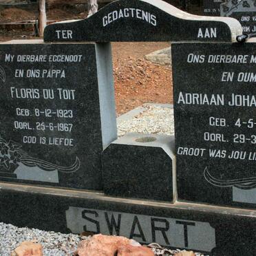 SWART Floris Du Toit 1823-1967 &amp; Adriaan Johannes 1824-1995