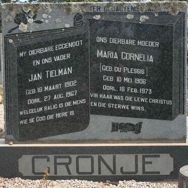 CRONJE Jan Tielman 1902-1967 &amp; Maria Cornelia DU PLESSIS 1906-1973