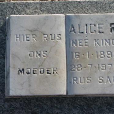 ? Alice R. nee KING 1895-1976