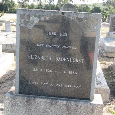 BADENHORST Elizabeth 1920-1966
