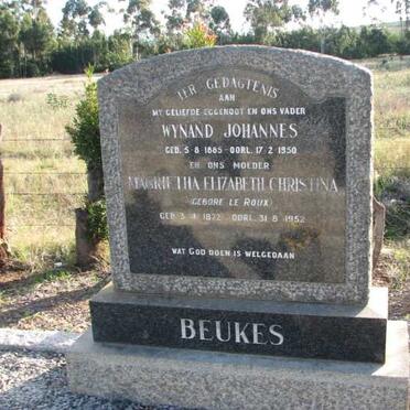 BEUKES Wynand Johannes 1885-1950 &amp; Magaretha Elizabeth Christina LE ROUX 1872-1952