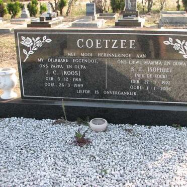 COETZEE J.C. 1918-1989 &amp; SE.E. DE KOCK 1922-2005
