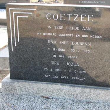 COETZEE Dirk Jozua 1904-1978 &amp; Dina LOURENS 1904-1970