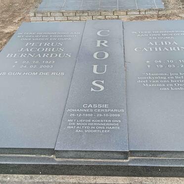 CROUS Petrus Jacobus Bernardus 1923-2003 &amp; Alida Catharina 1925-2011