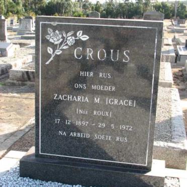 CROUS Zacharia M. nee ROUX 1897-1972
