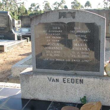 EEDEN Jozua Johannes, van 1896-1961 &amp; Maria Johanna 1904-1979