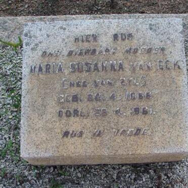 ECK Maria Susanna, van nee VAN ZYL 18?6-1961