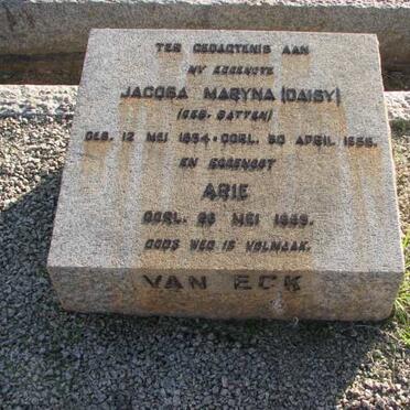 ECK Arie, van   -1959 &amp; Jacoba Maryna BATTEN 1894-1956