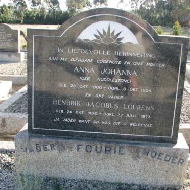 FOURIE Hendrik Jacobus Lourens 1900-1973 &amp; Anna Johanna HUDDLESTONE 1900-1954
