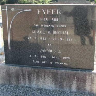 FYFER Jakobus J. 1895-1970 &amp; Grace M. BOTHA 1892-1957