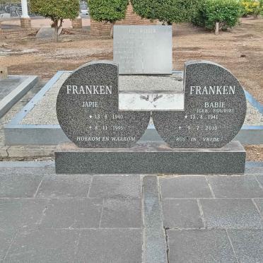FRANKEN Japie 1940-1995 & Babie FOURIE 1941-2010