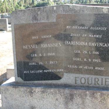 FOURIE Wessel Johannes 1908-1973 &amp; Barendina HAVENGA 1916-1965