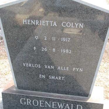 GROENEWALD Henrietta Colyn 1917-1982
