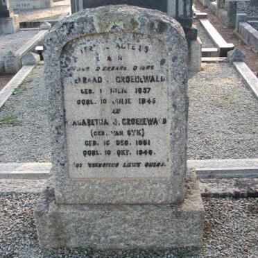 GROENEWALD Coenraad 1857-1945 &amp; Magaretha J. VAN DYK 1851-1946