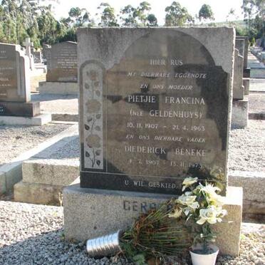 GERBER Diederick Beneke 1907-1973 &amp; Pietjie Francina GELDENHUYS 1907-1963