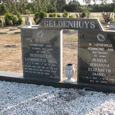 GELDENHUYS Bernardus Lambertus  1909-1988 &amp; Maria Johanna Elizabeth 1914-19?4