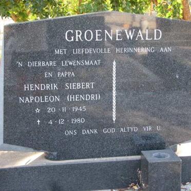 GROENEWALD Hendrik Siebert Napoleon 1945-1980