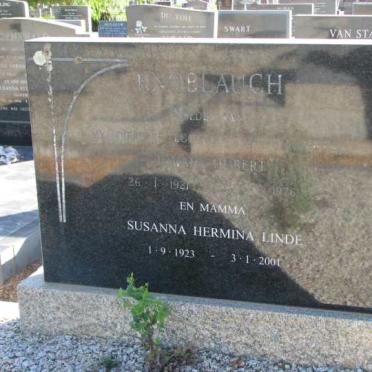 KNOBLAUCH J.H. 192?-1976 &amp; Susanna Hermina LINDE 1923-2001