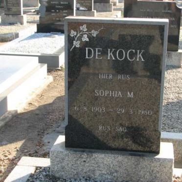 KOCK Sophia M., de 1903-1980
