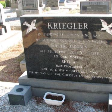 KRIEGLER Wouter Jacobus 1918-1979 &amp; Sheila KNOBLAUGH 1926-2002