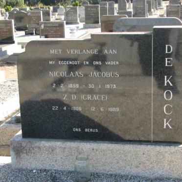 KOCK Nicolaas Jacobus, de 1899-1973 &amp; Z.D. 1906-1989