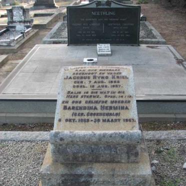 KRIEL Jacobus Ryno 18??-1937 &amp; Barendina Hermina GROENEWALD  1869-1957