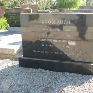 KNOBLAUCH Johan Hendrik 1894-1974 &amp; Anna Elizabeth Johanna 1901-1984