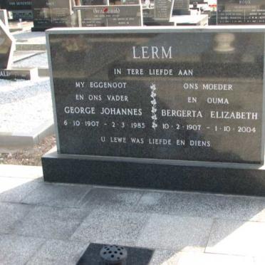 LERM George Johannes 1905-1985 &amp; Bergerta Elizabeth 1907-2004