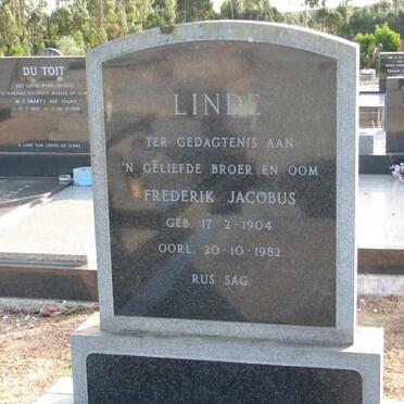 LINDE Frederik Jacobus 1904-1982