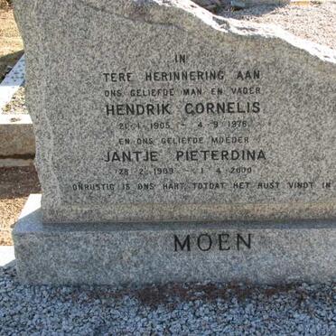 MOEN Hendrik Cornelis 1905-1976 &amp; Jantje Pieterdina 1909-2000
