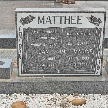 MATTHEE Jan 1927-1993 & M.J. 1929-2009