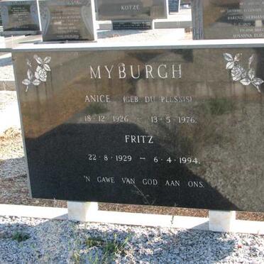 MYBURGH Fritz 1929-1994 &amp; Anice DU PLESSIS 1926-1976