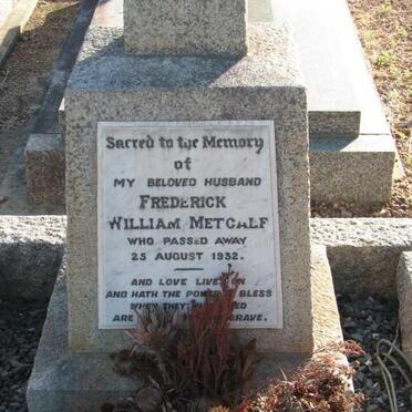 METCALF Frederick William  -1932