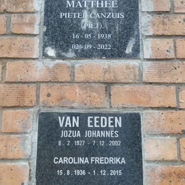 MATTHEE Pieter Canzuis 1938-2022
