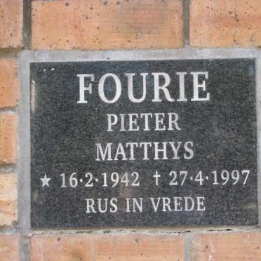 FOURIE Pieter Matthys 1942-1997