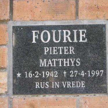 FOURIE Pieter Matthys 1942-1997