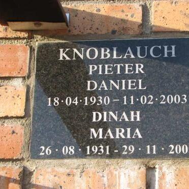 KNOBLAUCH Pieter Daniel 1930-2003 &amp; Dinah Maria 1931-2005