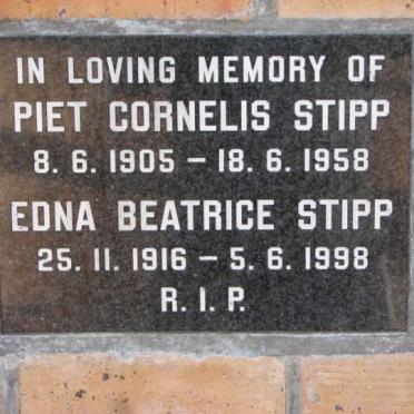 STIPP Piet Cornelis 1905-1958 &amp; Edna Beatrice 1916-1998